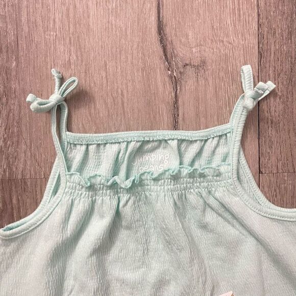 Jumping Beans Toddler Girl’s Aqua Blue Tie Shoulder Tank Top 5T - Picture 2 of 8
